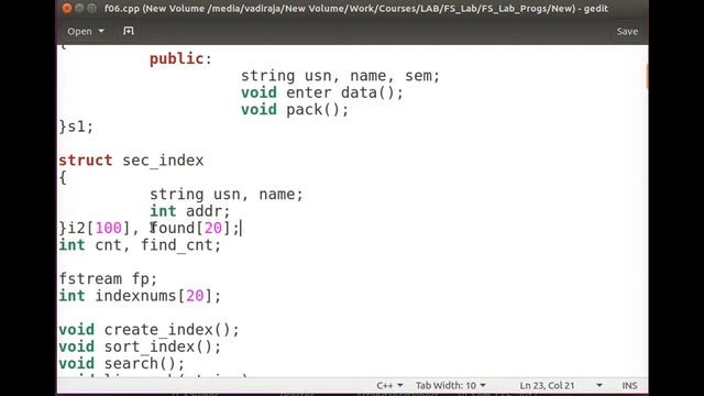 File Structures Lab Program 6