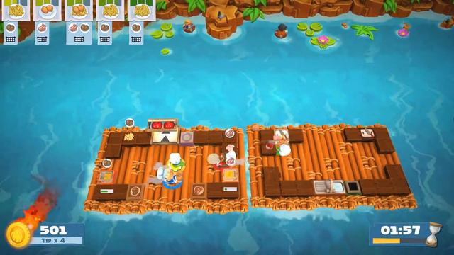 Overcooked 2 Level 3-5 4 stars 4 Player Co-op (Completed)