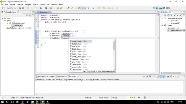 Colored Squares in Java-applets