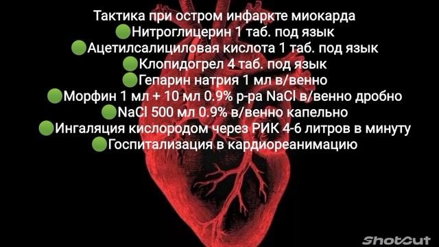 Тактика фельдшера скорой медицинской помощи при инфаркте миокарда