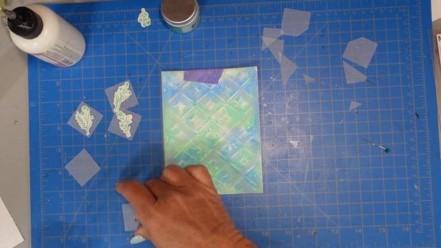 Quick Mixed Media Backgrounds| Featuring Pink Fresh Studio's Diamond Motif Stencil