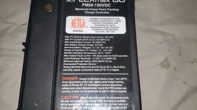 49) Introdiksyon Fm80-150vdc (regilaté Outback 80 Ampere)