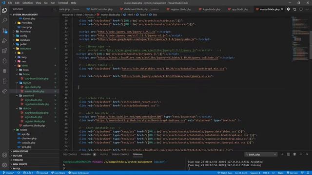 Laravel 7 | Customer Layouts sidebar menu structure Dynamic