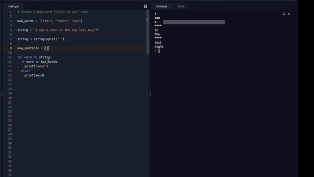 How to code a Bad Word Chat Filter in Python