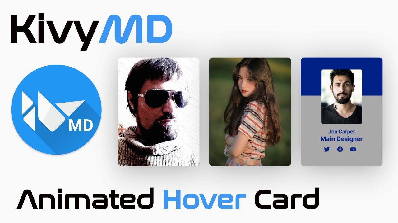 KivyMD. Animated user card with hover effect