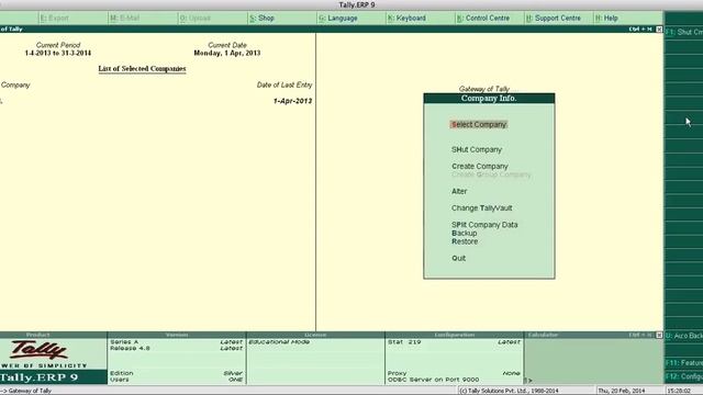 How to delete company in tally erp 9