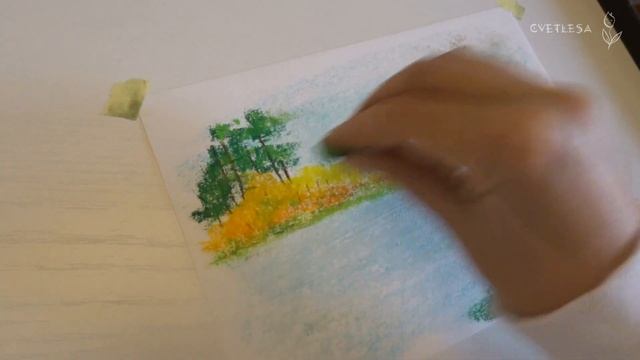 Осенний пейзаж сухой пастелью | Soft Pastels mungyo