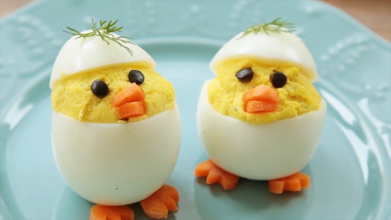 Фаршированные яйца Цыплята - Закуска на Новый Год