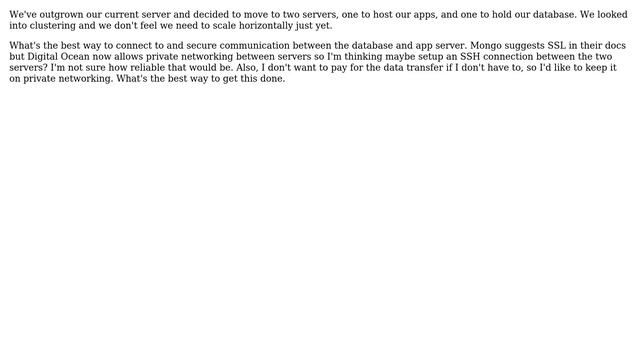 Databases: MongoDB - Stand Alone Server Security SSL or SSH