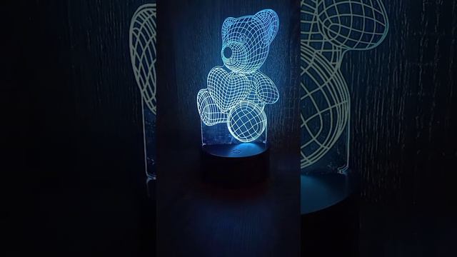Светильник ночник 3D медленная смена цвета