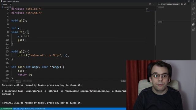Local vs global variables in C