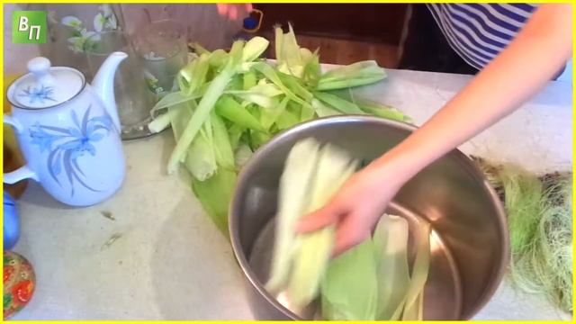 Вкусная варёная кукуруза.