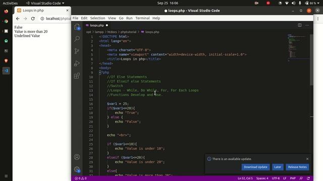 Part - 4 Learn PHP in Hindi | if elseif else, while, dowhile, for, foreach loops & Functions हिंदी