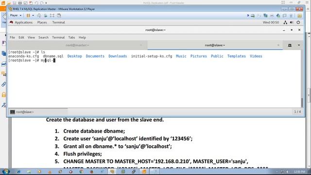 MySQL Replication Master to Slave in RHEL 7 4