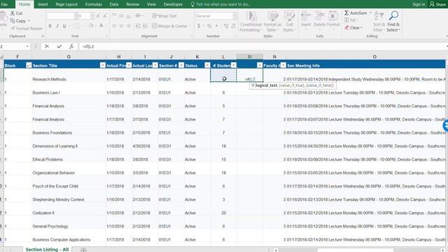 Excel  - adding a column with an If/then formula