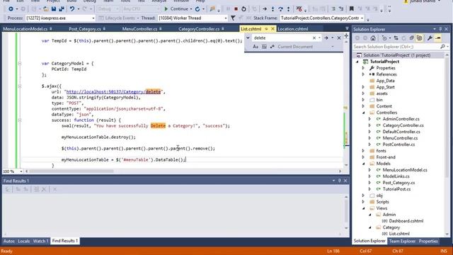196 ASP .NET MVC - Delete Category Record from Database in Tutorial Project