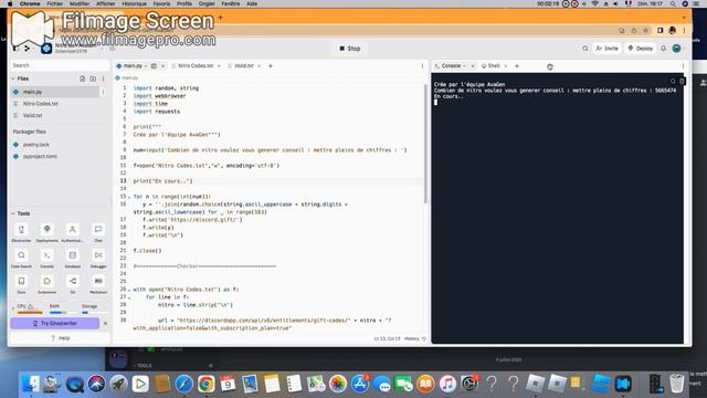 Comment générer des liens nitro discord uncheck 24h/24 7j/7 sur Replit