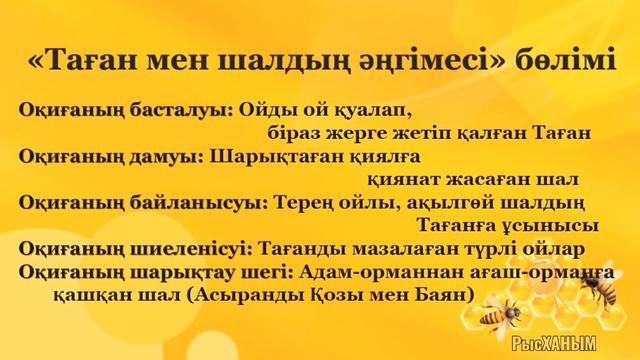 Оралхан Бөкейдің "Атау кере" повесіне сюжеттік-композициялық талдау. 11-сынып. Жарқынқызы Қарақат