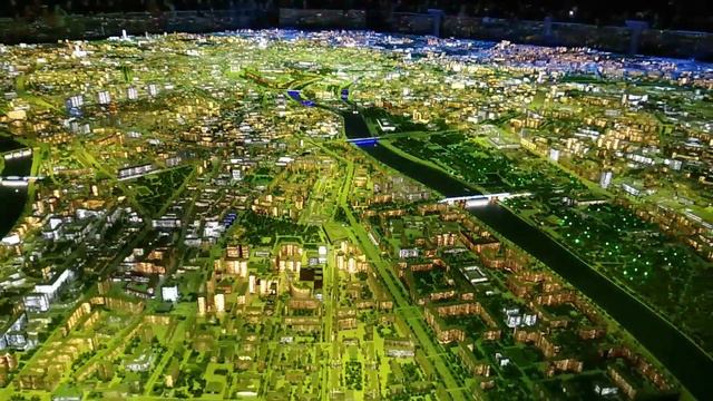 Макет Москвы со световым шоу. Scale models of Moscow light show 2020