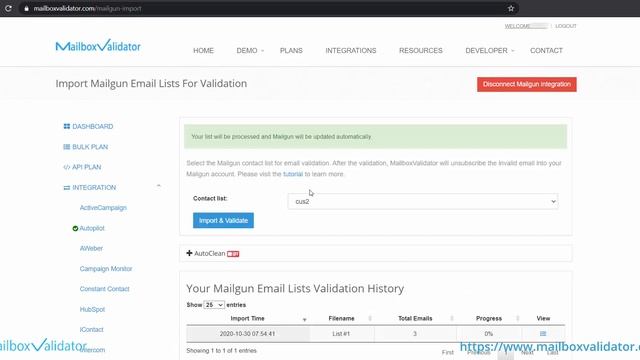 Email Verification for Mailgun
