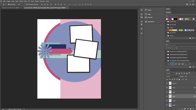 Converting a Square Layout Template to Rectangle, a Digital Scrapbooking Photoshop Tutorial