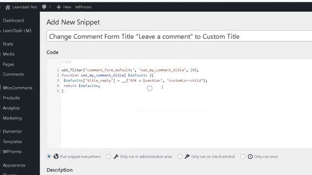 #LearnDash LMS : How to change Leave a Reply Title & Post Comment Label in the Course Page ?