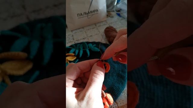 Вяжем веточку рябины. A sprig of ash hook.