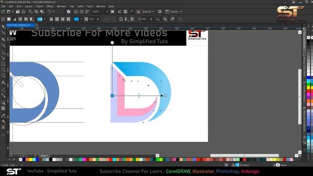 Letter D Logo Design | CorelDRAW 2021 tutorial in Hindi | Simplified Tuts