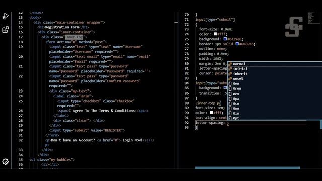 How to Create Registration Form step by step using HTML & CSS With Source Code| DIGITALNITHYA