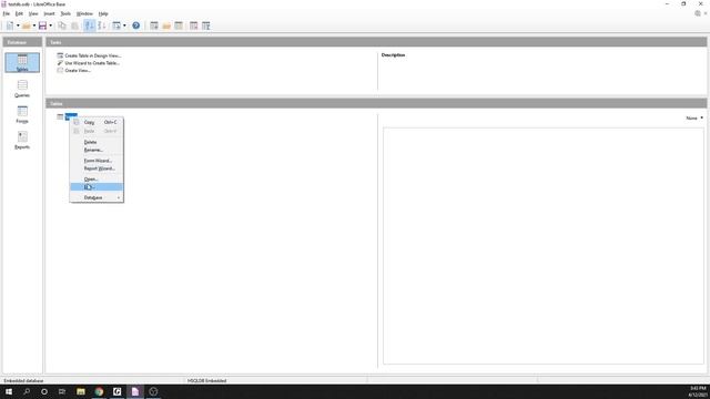 LibreOffice Base:  Adding a Field to an Existing Table