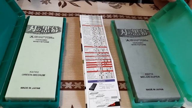 Shapton Kuromaku from 2000 to 8000 grit.