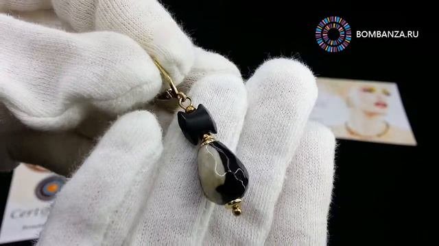 Серьги Lanzerotti Dolce Noce с агатом. Элитная бижутерия из Италии