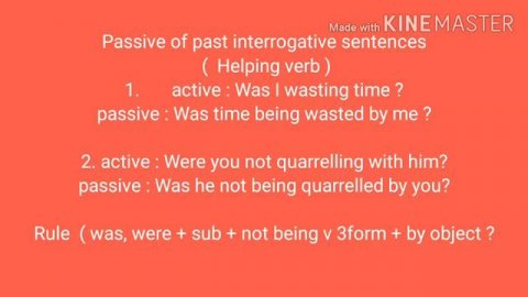 Past continuous tense and it's Passive voice