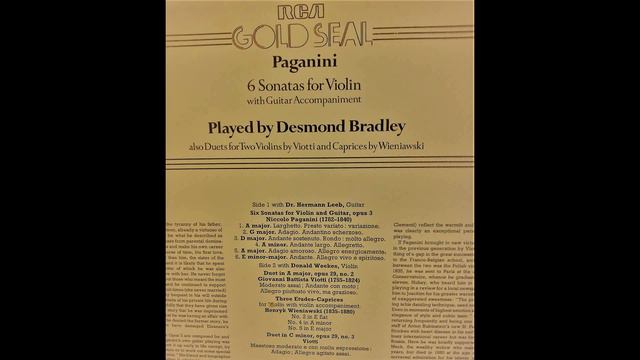 Wieniawski Etudes - Caprices Caprice 2 Caprice 4 Caprice 5 Desmond Bradley