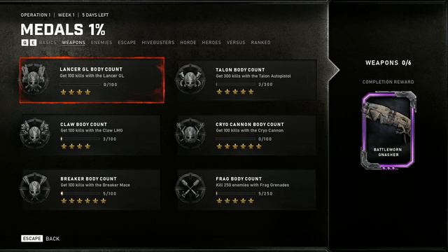 Gears 5 - How to Get Tour of Duty Rewards ( Operation 1 )