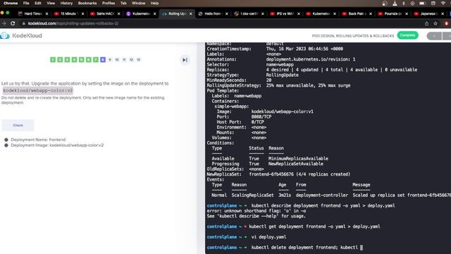 [kodekloud] CKAD Lab - Rolling Updates and rollbacks - kubernetes