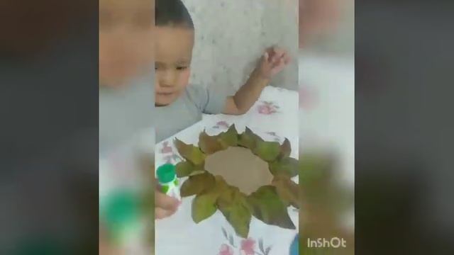 Поделки Часы осенних листьев. Қолөнер  Күзгі жапырақтан сағат.