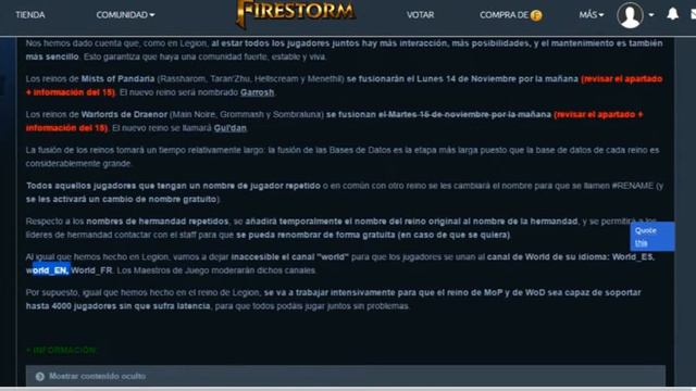 Gul'dan el nuevo Servidor | World of Warcraft | Firestorm