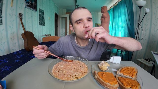 МУКБАНГ НАРЕЗКИ ЛУЧШЕЕ - БОРЩ ДОМАШНИЙ СУП / БУТЕРБРОДЫ С ИКРОЙ / MUKBANG АСМР 14. 09. 2024