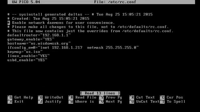 การ Config FreeBSD 6.4  เบื้องต้นเมื่อติดตั้งเสร็จ