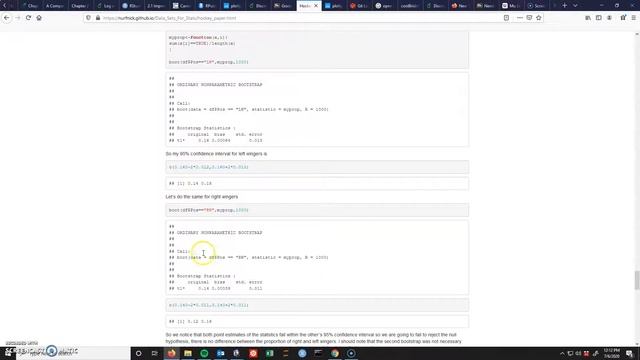 Comparing Two Statistics with Bootstrap