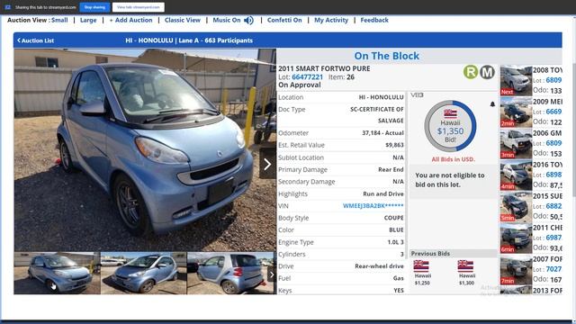 Copart Auto Auction Live Bidding  and Prices