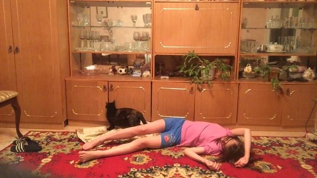 Упала в обморок! Реакция кошки Мани!