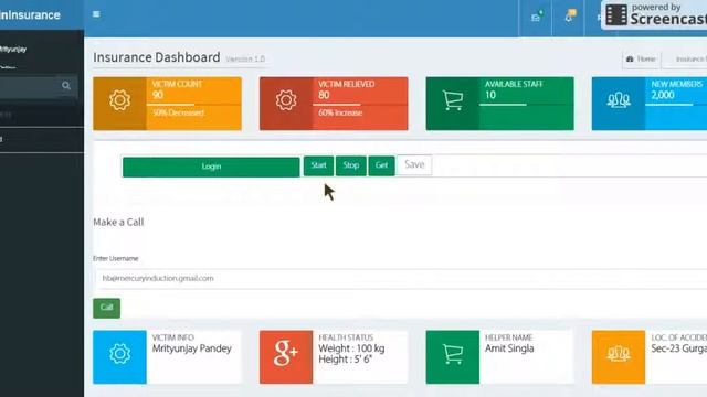 WebRtc Video call Hospital Insurance Helper