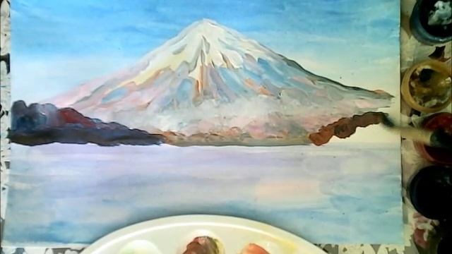 Рисуем японский пейзаж с сакурой