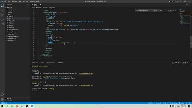 วธเปลยนธม LightDark และใช Config Theme Provider  React  Ant Design