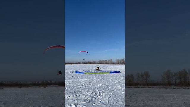 Полеты на параплане зимой