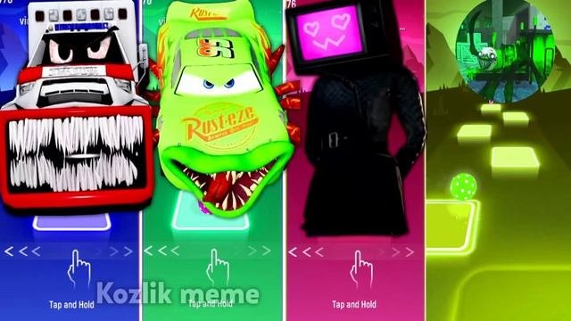?Siren Head vs Bus Eater vs Car Eater vs House Head vs Thomas Train exe - Tiles Hop EDM Rush!