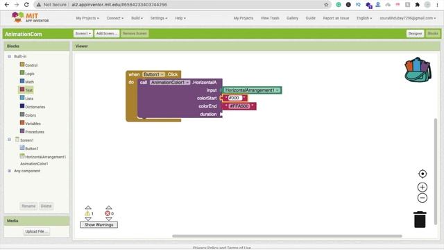 How To Use Color Animation in MIT App Inventor 2