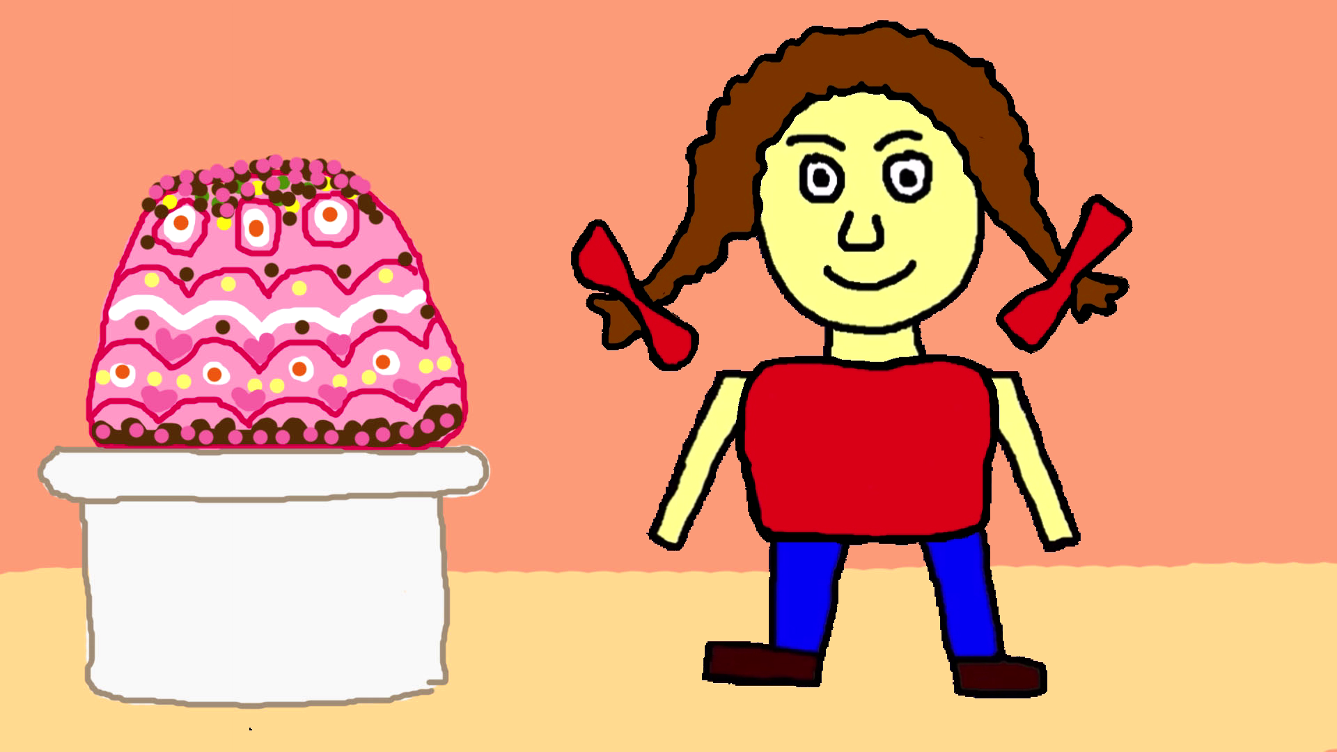 Рисунок: Кукла и торт